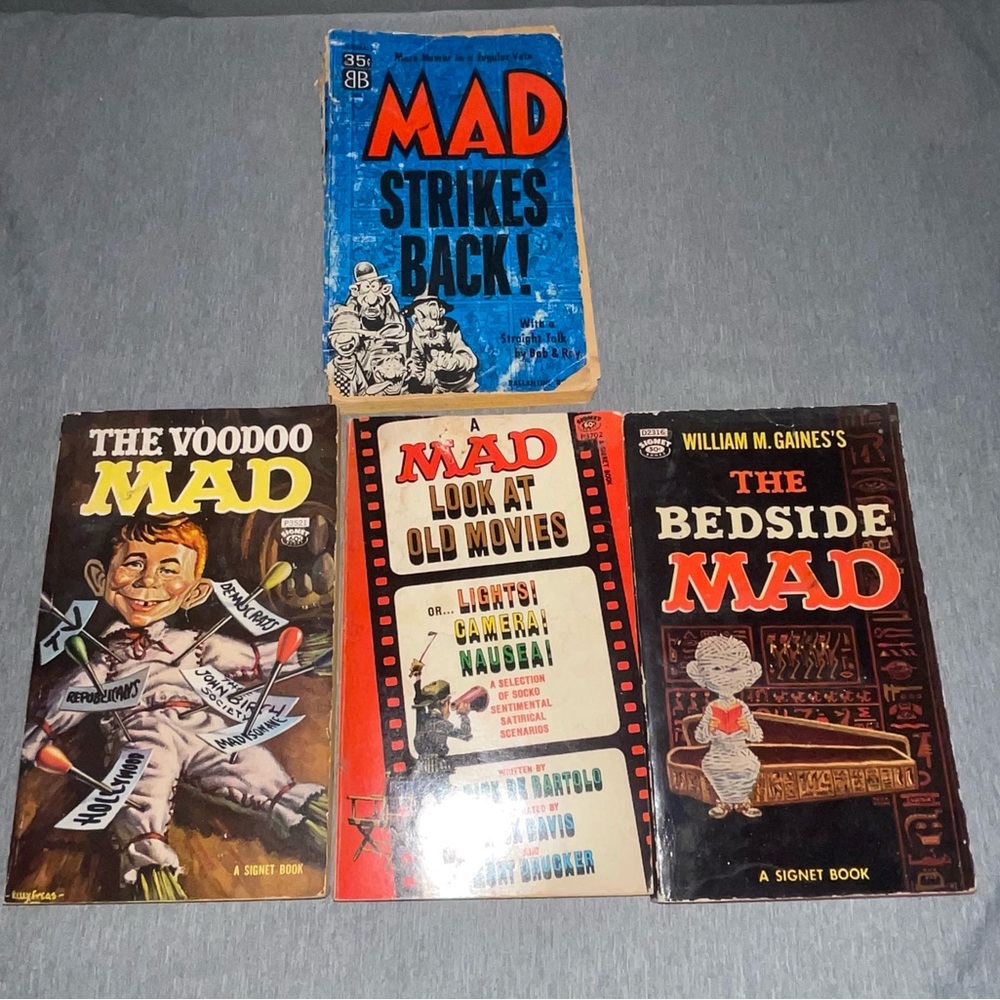 Vintage Lot Of Four MAD Magazine Paperback Books. 1953, 1959, 1963, 1966